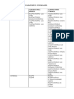 Horario para Misas