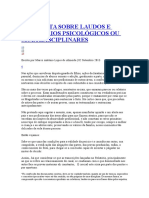 Um Alerta Sobre Laudos e Relatórios Psicológicos Ou Multidisciplinares