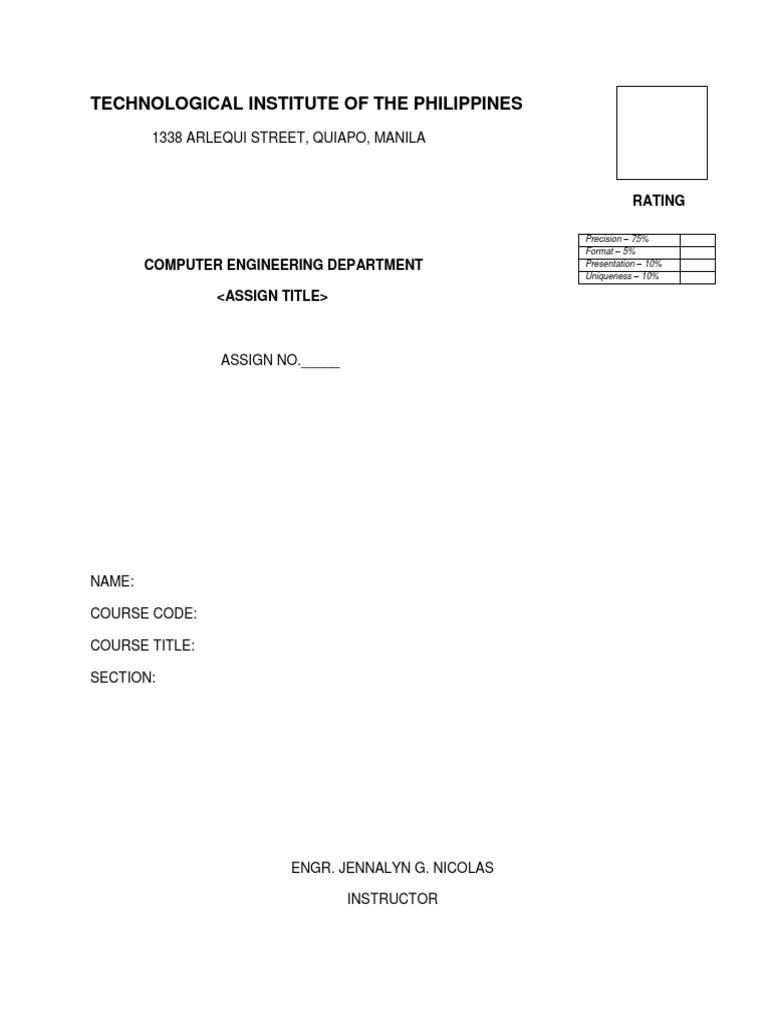 Assign. Format v2 | PDF