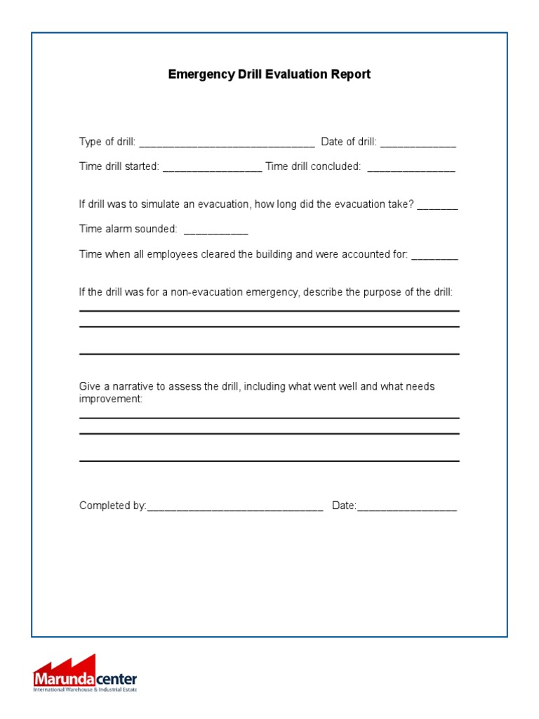 Emergency Drill Evaluation Report Final PDF