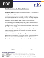 Safety and Health Policy Statement