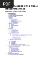 Physics Igcse 2012 Exam Revision Notes: by Samuel Lees and Adrian Guillot