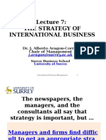 The Strategy of International Business: Dr. J. Alberto Aragon-Correa Chair of Management
