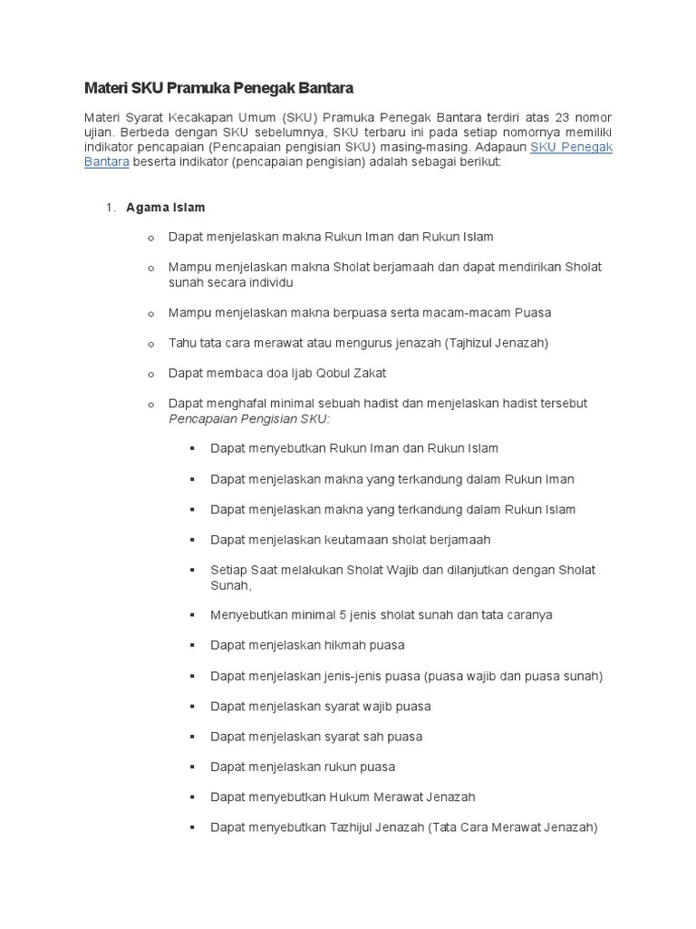 Materi SKU Pramuka Penegak Bantara