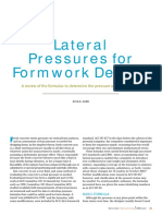 Lateral Pressures For Formwork Design: A Review of The Formulas To Determine The Pressure of Fresh Concrete