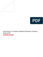 Introduction to Modern Statistical Mechanics Solutions Manual PDF