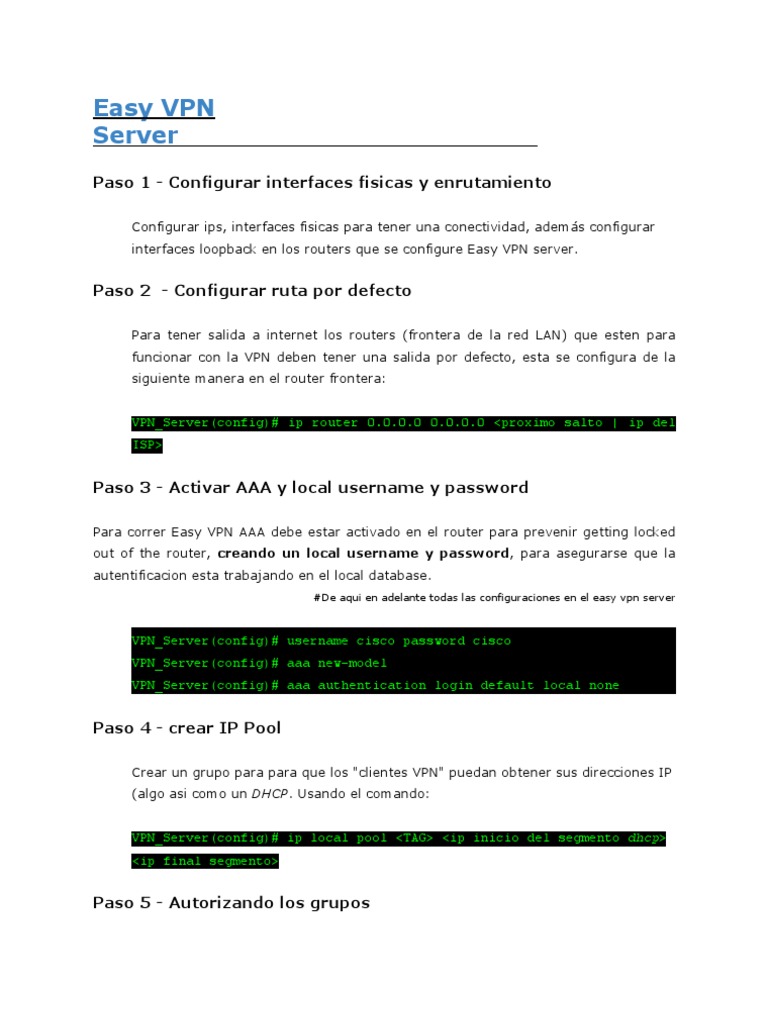Easy VPN Server | PDF | Enrutador (Computación) | Red privada virtual