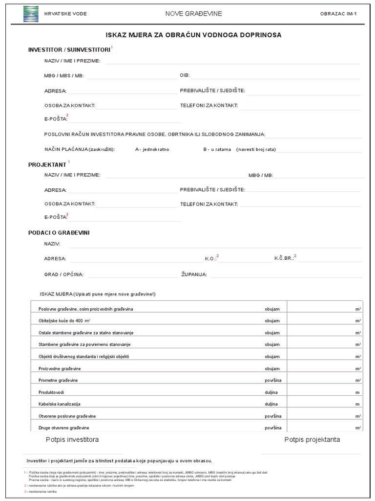 IM1 Obrazac | PDF