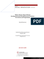 Where Money Meets Mission: Breaking Down The Firewall Between Foundation Investments and Programming