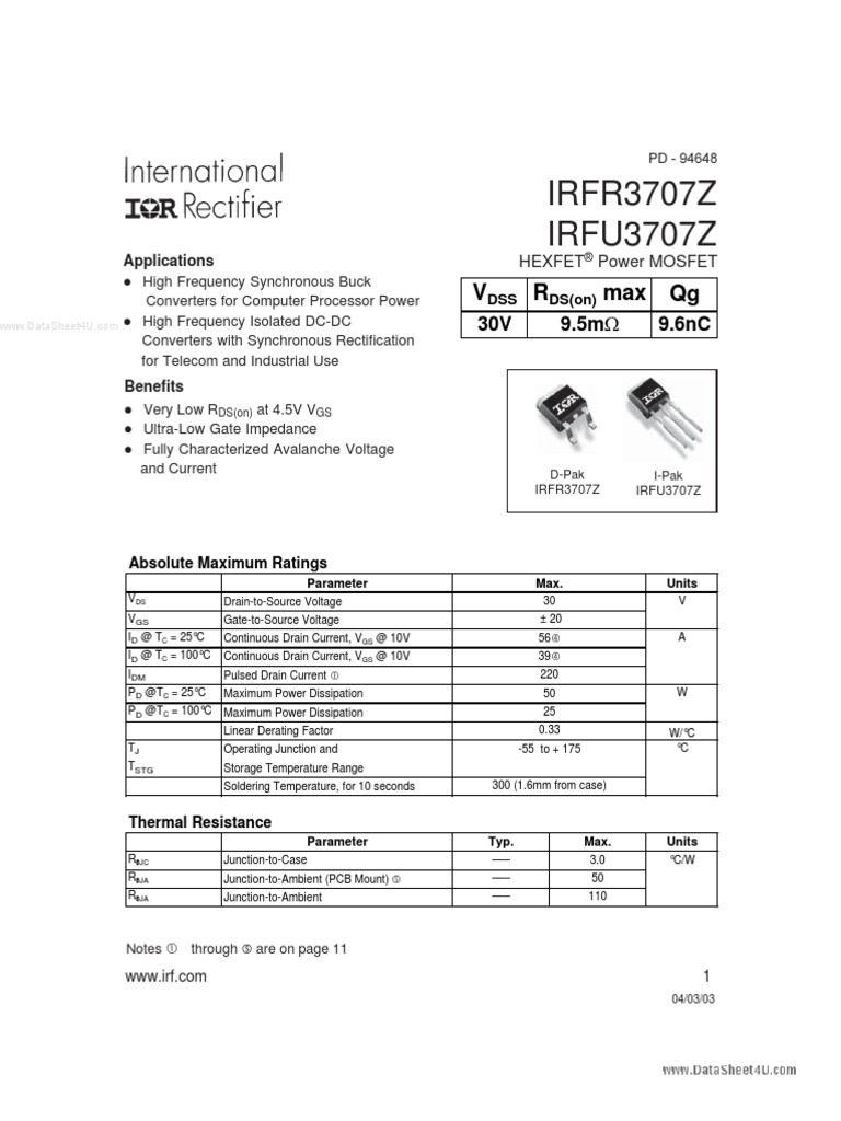 datasheet (3) | Field Effect Transistor | Mosfet