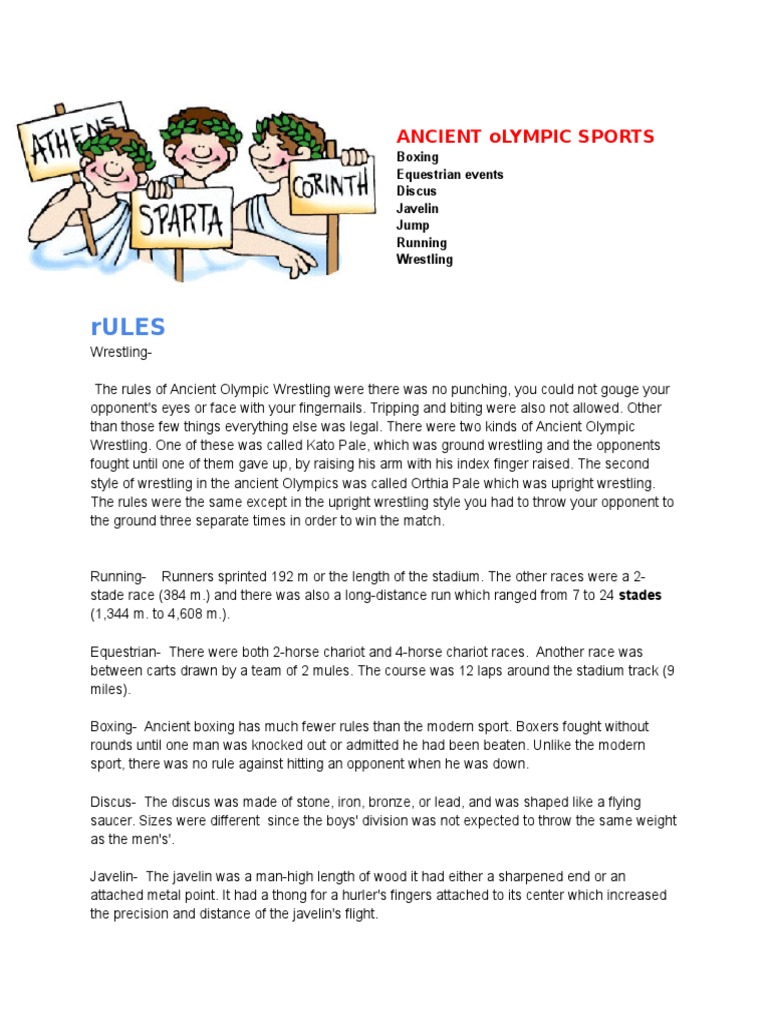 Ancient Olympic Sports Guide | PDF