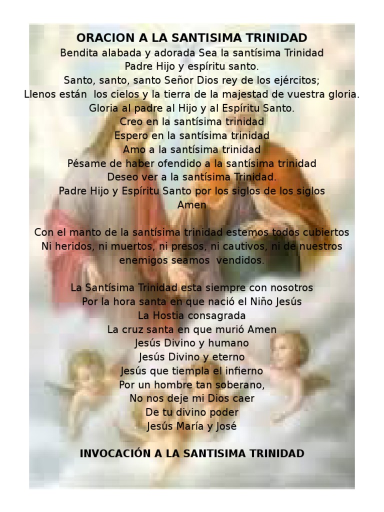 Oración a la Santísima Trinidad | PDF | María, madre de Jesús | eucaristía