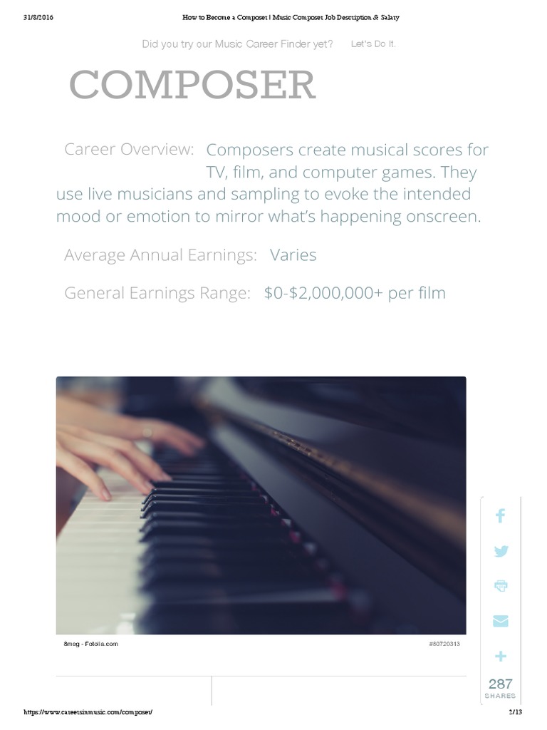 How To A Composer Music Composer Job Description & Salary