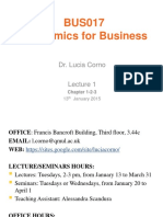 BUS017 Economics For Business: Dr. Lucia Corno
