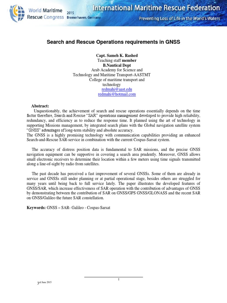 GNSS Enhancements for Search and Rescue | PDF | Search And Rescue ...