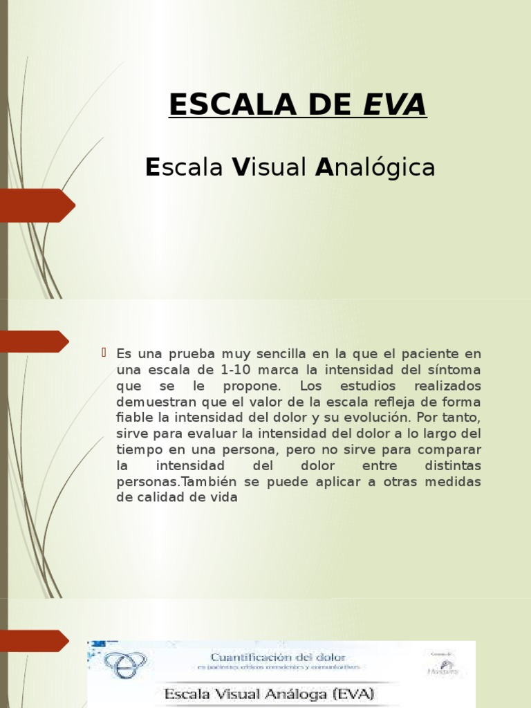 Escala Visual Analógica (EVA) en Fisioterapia | PDF | Relaciones ...
