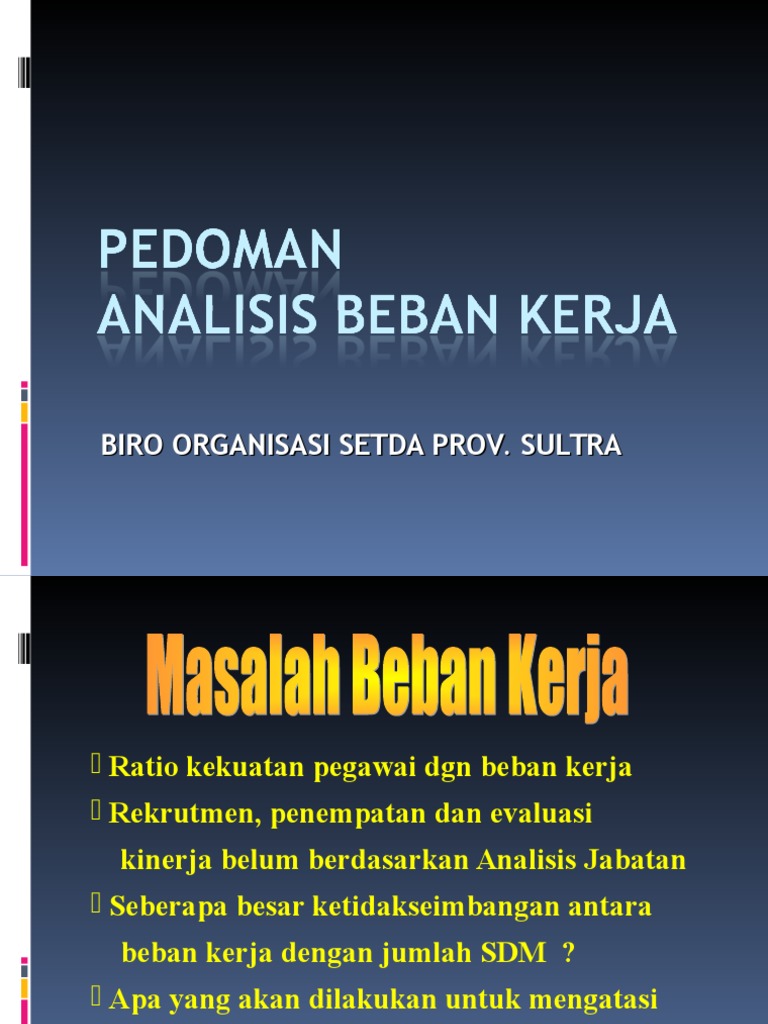 Analisis Beban Kerja Dan Perhitungannya 2012