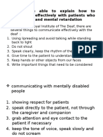Communicating Effectively With Patients Who Have Physical Or Mental Disabilities