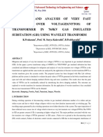 Mitigation and Analysis of Very Fast Transient Over Voltages (Vftos) OF Transformer IN 765KV GAS Insulated Substation (Gis) Using Wavelet Transform