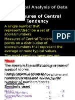Statistical Analysis of Data: Measures of Central Tendency
