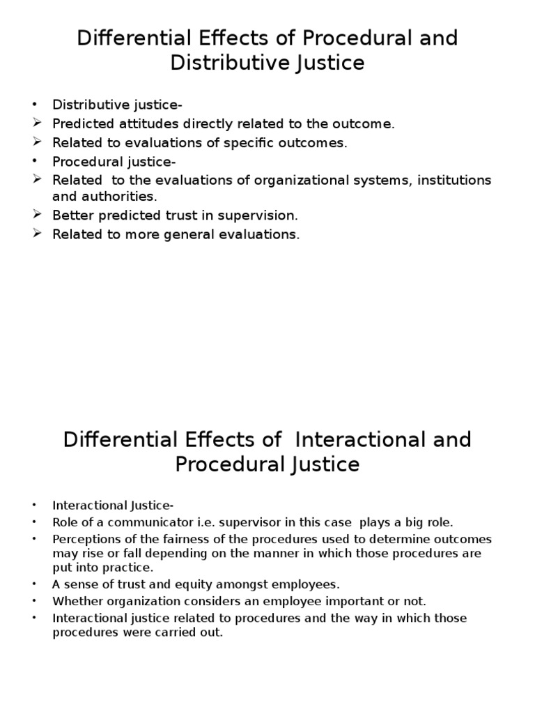 Differential Effects of Interactional and Procedural Justice PDF