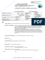 Department of Rehabilitation Medicine: Initial Evaluation