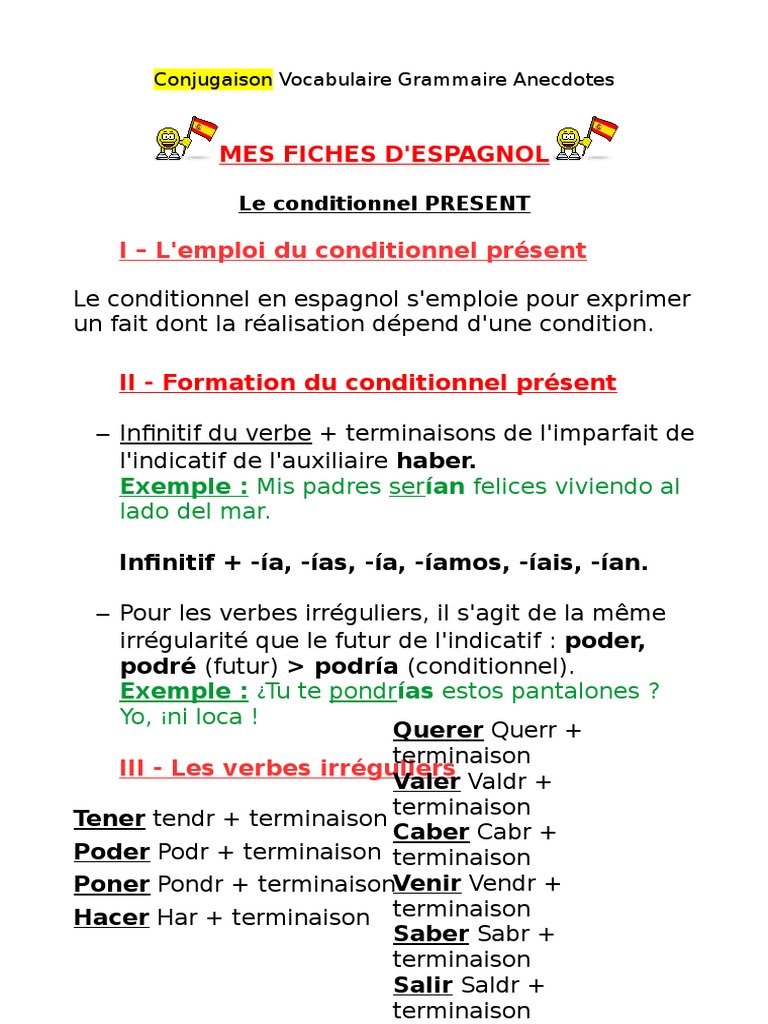 Emploi Du Subjonctif En Espagnol MFD'Espagnol #1 | PDF | Langue espagnole | Conjugaison