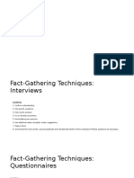 Fact-Gathering Techniques: Interviews, Questionnaires, Observation, Document Collection
