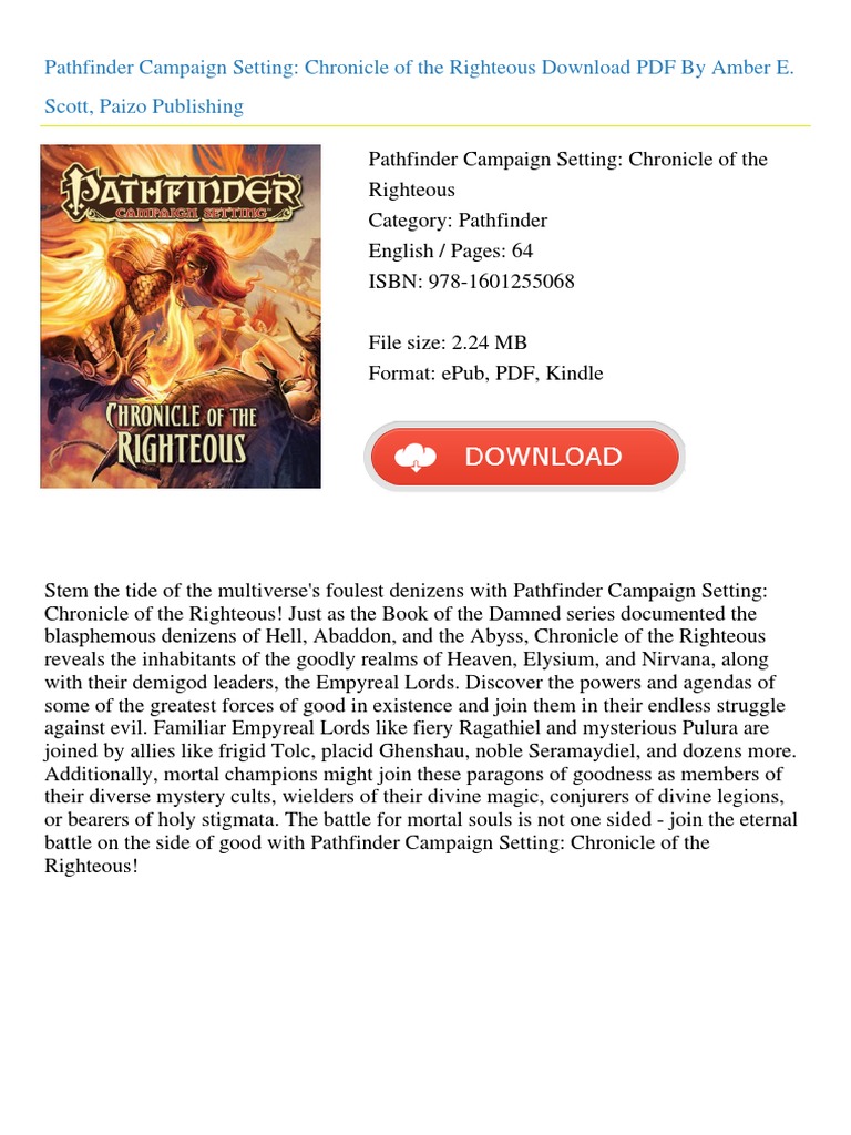 Chronicle of the Righteous Overview | PDF