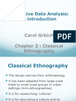 Qualitative Data Analysis: An Introduction: Carol Grbich Chapter 3: Classical Ethnography