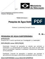 Pesquisa de água subterrânea em Engenharia de Minas