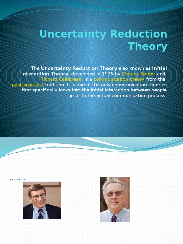 ️ Bergers uncertainty reduction theory. Ch. 9 Uncertainty Reduction