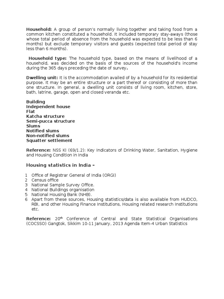 Housing Statistics in India PDF Urbanization Slum