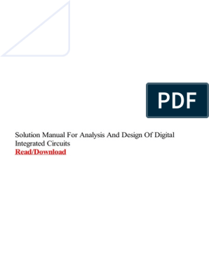 Solution Manual For Analysis And Design Of Digital Integrated Circuits Pdf Hardware Description Language Digital Signal