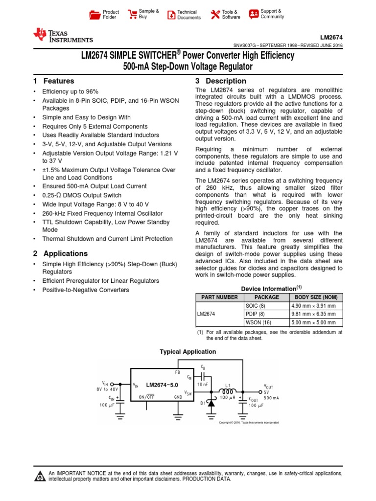lm2674 PDF | PDF | Capacitor | Inductor