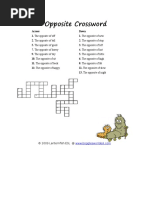 Easy Opposites Crossword