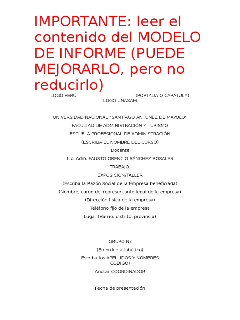 1 Estructura de Un Informe (2016) | PDF | Science | Ciencia (general)
