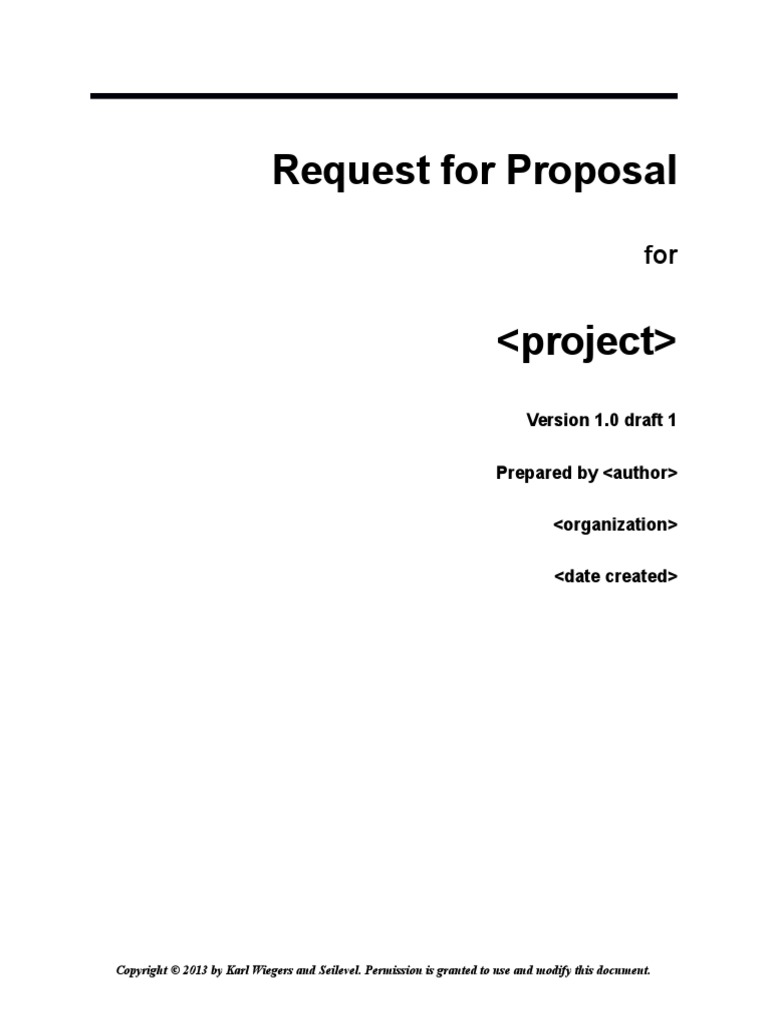 Request For Proposal Template PDF Request For Proposal