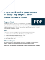 SECONDARY National Curriculum - Physical Education