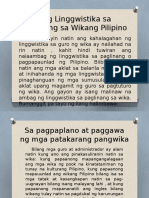 Sa Pagpaplano at Paggawa NG Mga Patakarang Pangwika