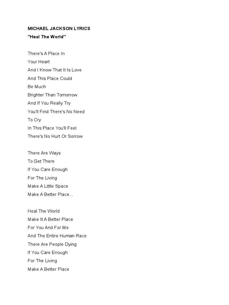 save the world lyrics michael jackson
