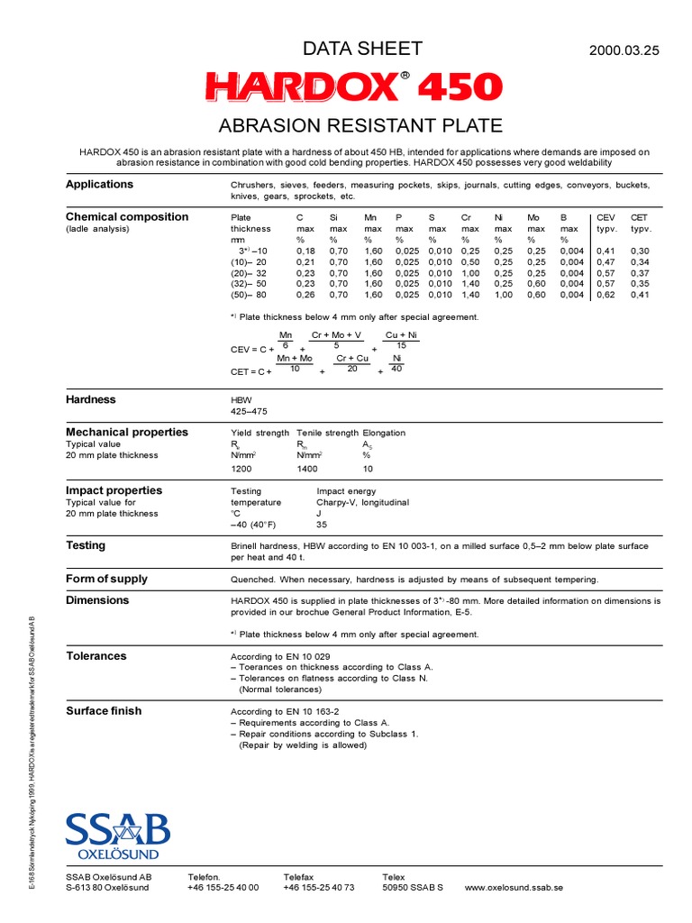 HARDOX 450 Heat Treating Welding