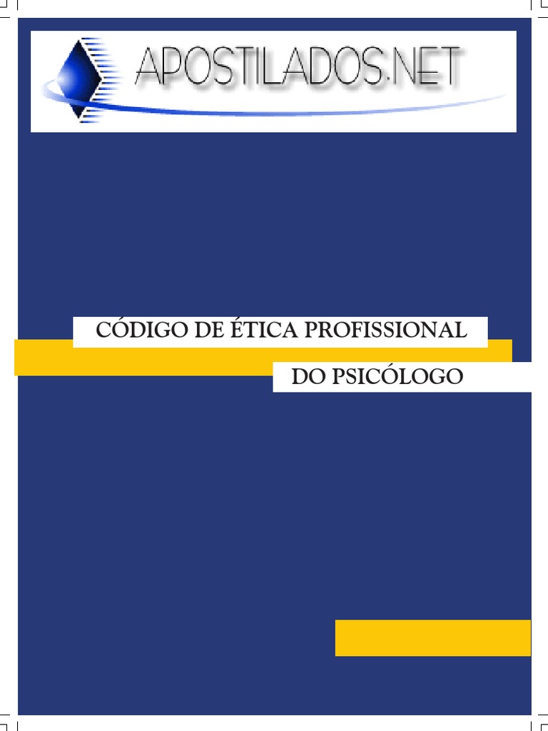 Código De ética Do Psicólogo Para Concurso