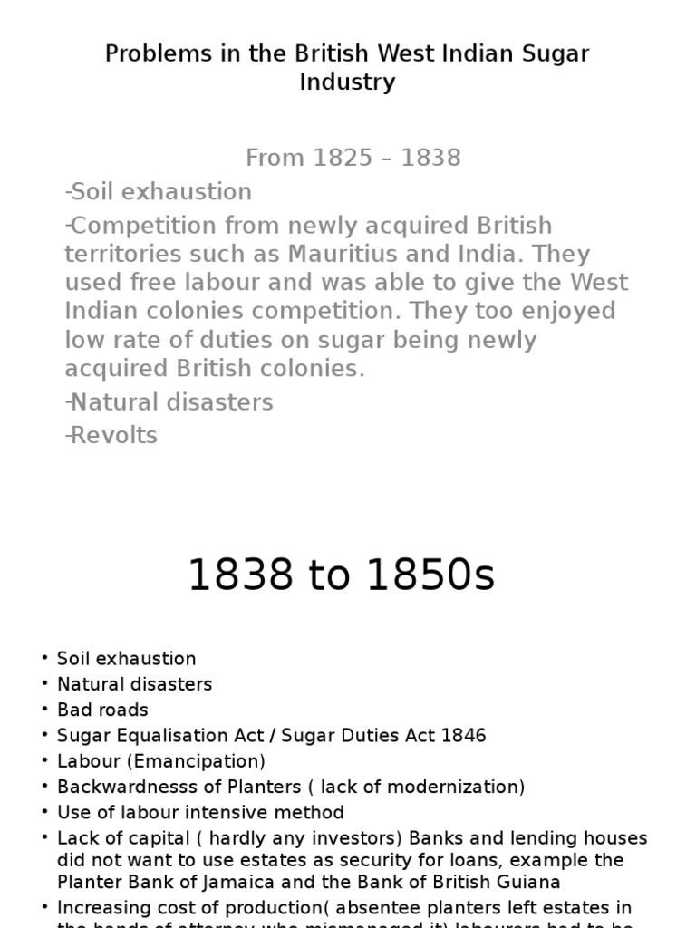 Challenges in British West Indian Sugar Industry | PDF | Plantation | Sugar