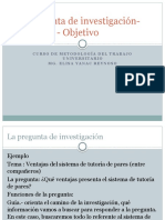 2da Clase La Pregunta de Investigación-Hipótesis - Objetivo