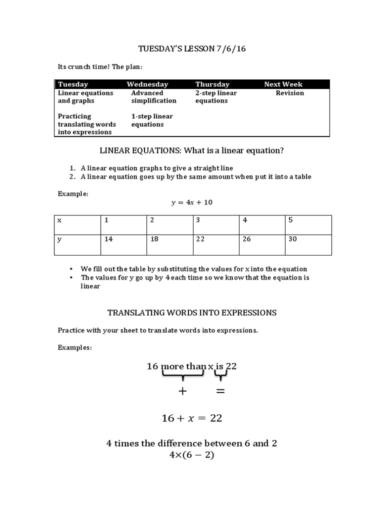Tuesday 7-6 | PDF | Equations | Mathematical Objects