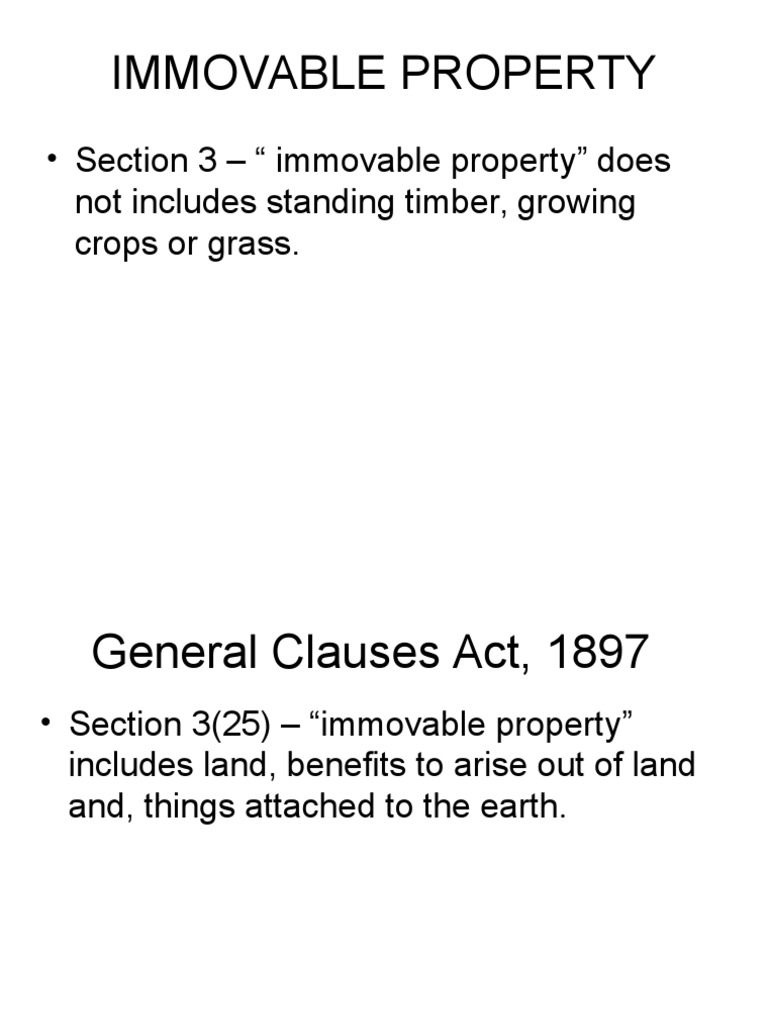 Understanding Immovable Property Definitions | PDF | Politics