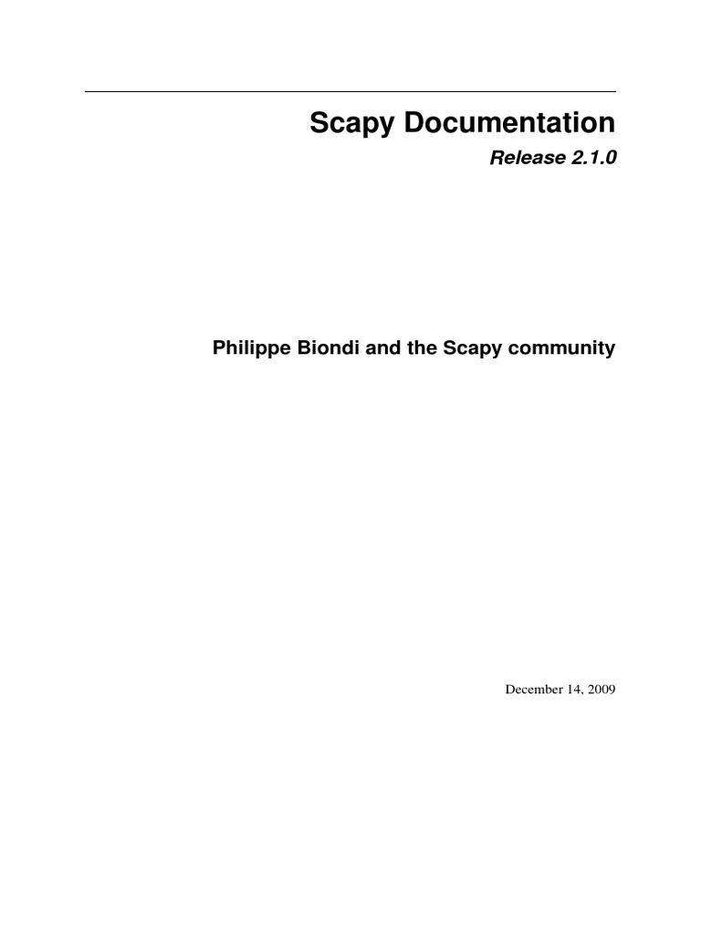 Scapy | PDF | Transmission Control Protocol | Internet Protocols