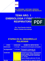 Tema Nro. 1 Embriología y Fisiología Respiratoria