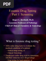 Forensic Drug Testing Part 1: Screening